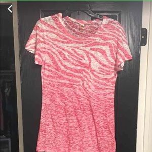 Pink And White Zebra Shirt